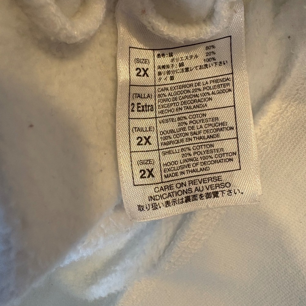 Disney Parks 2014 Zip Up Hoodie White Pink Mickey Mouse Size 2X - Picture 6 of 11